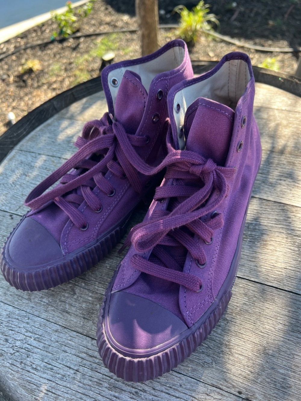 Purple PF Flyers High-Top Canvas Sneakers‎